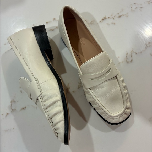 J.Crew white and black leather loafers size 8 - Picture 2 of 4